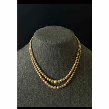 Two double Stranded Gradient Pearl Necklaces, Clip clasps - £47.31 GBP
