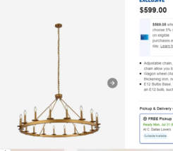 Gold  Ring Hanging Lamp Round LED Chandelier Pendant Ceiling Light - $222.75