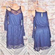 Almost Famous Plus Size 1X Cold Shoulder Lace Overlay Dress - £23.00 GBP
