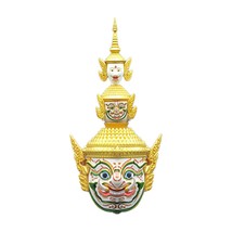 Khon Mask Drama Thai Sculptures Sahasadecha Collectible Decoration Art Culture - £70.43 GBP
