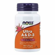 NOW Supplements, Vitamin A &amp; D3 25,000/1,000 IU, Eye Health*, Essential Nutri... - £9.86 GBP