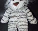 Chrisha playful plush beanbag White tiger stuffed animal plush 11&quot; black... - £9.38 GBP