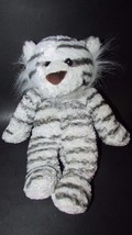 Chrisha playful plush beanbag White tiger stuffed animal plush 11" black stripes - £9.33 GBP