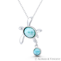 Sea Turtle Lab-Created Chalcedony Sealife Charm Pendant in .925 Sterling Silver - £16.90 GBP+