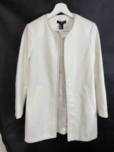H&amp;M Ivory Solid Long Open Front Midi Duster Jacket NEW Spring Summer 8 - $29.67