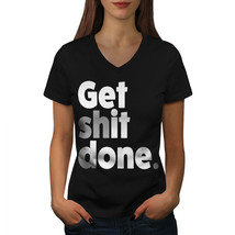 Get It Done Shirt Motivation Women V-Neck T-shirt - £10.35 GBP