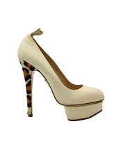 Charlotte Olympia Platform Leopard Heel Pumps In Nylon Women Cream Size 38 - $190.95