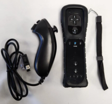 NEW Motion Plus Remote &amp; Nunchuk Controller Set BLACK for Nintendo Wii sleeve - £15.56 GBP