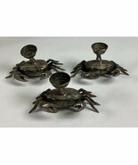 Set Of 3 Arthur Court Crab Aluminum Taper Candle Holders - $658.39 MXN