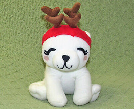 9" Gymboree Christmas Polar Bear Purse Stuffed Animal Baby Plush Ivory Red Brown - £8.60 GBP