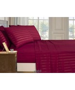 Dobby Stripe 6-piece Microfiber Sheet Set Burgundy FULL 60&quot;x80&quot; Deep Poc... - $697.79 MXN