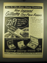 1948 Gillette Razors and Blades Ad - Yours for ultra-modern shaving convenience - $18.49