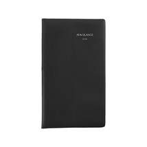 2024 AT-A-GLANCE DayMinder 3.5&quot; x 6&quot; Monthly Planner Faux Leather Cover Black - £13.30 GBP