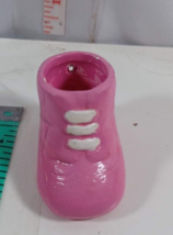 2 inch ceramic pink shoe ready for hanging nice - $5.94