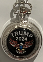 Trump 2024 Eagle Silver Toned Pocket Watch Works and New  Battery Donald Trump - £10.15 GBP