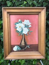Margaret Clapp Original Abstract Modern 1940s Mid Century Floral Oil On Canvas - £770.72 GBP
