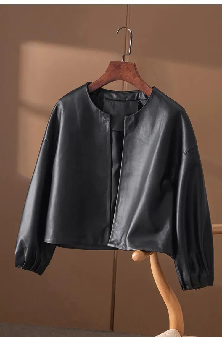Ladies PU Leather Jackets Women Short Simple Coat Female Women Jacket Femme - $75.00