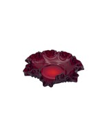 Fenton Glass Ruby Red Hobnail Ruffled Candy Dish 8 in - £22.12 GBP