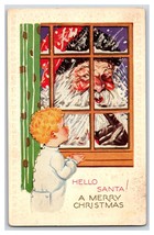Enormous Santa Claus Tries To Silence Insolent Child in Window DB Postcard R10 - £5.44 GBP