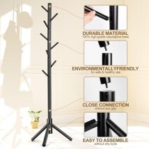 Freestanding Coat Rack with 8 Hooks and 3 Adjustable Size Tree Coat Racks - £19.48 GBP