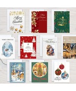 10ct Assorted Christmas Cards Originally Designed with Printed Messages - £9.92 GBP