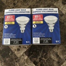 Flood Light Bulb BR30 Indoor Soft White 65W 130V Dimmable Medium Base Lot of 2 - £7.90 GBP