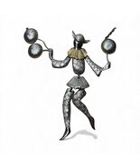 VINTAGE POLCINI MOVABLE GOLD TONE HARLEQUIN CLOWN PENDANT NECKLACE - €171,85 EUR