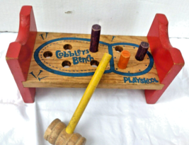 Vintage Playskool Cobblers Bench Wooden Toy With Pegs And Hammer - £15.81 GBP