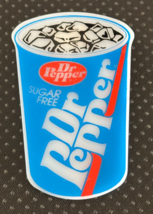 RARE Dr Pepper Sugar Free Plastic Cup Insert Sign 4&#39;&#39; x 2.5&#39;&#39; Soda Ephemera - $12.35