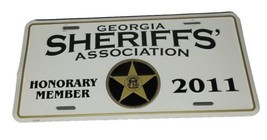 2011 Georgia Sheriff&#39;s Association Booster License Plate Honorary Member - $12.99