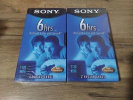 Sony Standard Grade T-120 VHS 6 Hour Recording Tapes Sealed 2 Lot - $14.00