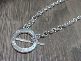 925 Sterling Silver Gucci Toggle Link Necklace 16 Inch Free Shipping - £172.39 GBP