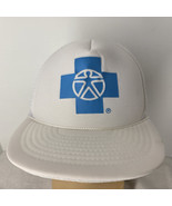 Vintage White Blue Cross Healthcare Health Insurance Trucker Snapback Me... - £11.16 GBP