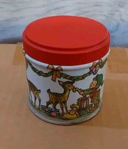 Potpourri Press Vintage Christmas Elves Santa Reindeer Tin Small 2x2 Empty - $12.20