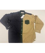 LACOSTE WOVEN MULTI COLOR LNG SLVE SHIRT CH2968 AP3  NVY/GRN/BGE NEW W T... - $30.00