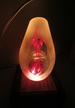 facet cut window frosted egg light up paperweight - $61.75