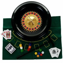 16 inch Deluxe Roulette Set with Accessories Double Sided Felt for Blackjack - £44.63 GBP