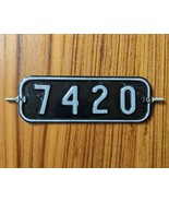 Vintage Metal Double-Sided Black White Sign 7420 7&quot; x2.5&quot; Vehicle or Str... - £9.92 GBP