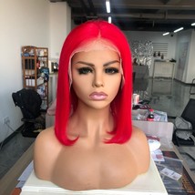 12 inch short red bob human hair lace front wig high quality red bob wig - £268.65 GBP
