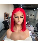 12 inch short red bob human hair lace front wig high quality red bob wig - $340.00