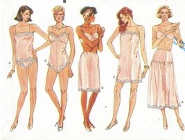 Vintage Misses Lingerie Slip Camisole Teddy Half Slip Panties Sew Patter... - $13.99
