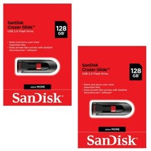 2x SanDisk 128GB Cruzer Glide USB 2.0 Flash Drive Compatible with Windows Mac - £14.14 GBP
