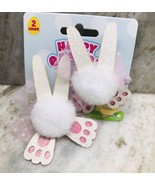 Happy Easter Bunny Tail  Bows Girls Boutique Baby Easter Bunny Ears 3.5” - $21.32 CAD