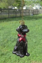 Quality Glass Lab Retriever Black Iii Blown Glass Dog Christmas Ornament - £11.98 GBP