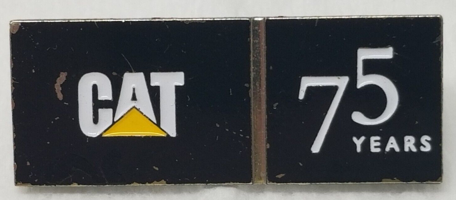 Primary image for Cat 75 Years Lapel Pin Caterpillar Manufacturing Enamel Metal Vintage