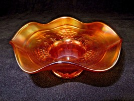 Northwood Carnival Glass Hat Vase ~ Iridescent Amber ~ Bouquet, Potpourri, Candy - £46.90 GBP