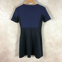 THEORY Short Sleeve Color-block Ponte Fit and Flare Dress PETITE - £29.69 GBP