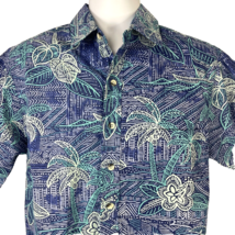Go Barefoot Palm Tapa Outlines Hawaiian Shirt size Medium Mens 42x29 USA... - £33.93 GBP