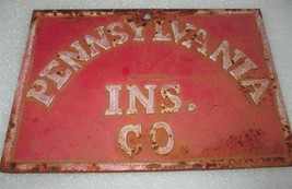 Pennsylvania Ins Mutual Live Stock Co Pittsburg-Fire Insurance R Iron MARK/SIGN - £58.38 GBP