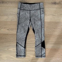 Lululemon Pace Rival Crop Power Luxtreme Leggings Spray Jacquard White B... - $49.99